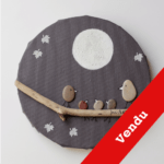 tableau lune oiseaux galets